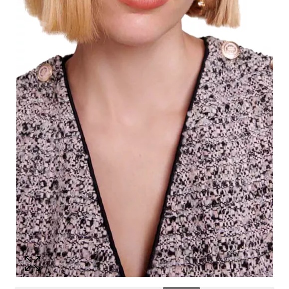 Maje Eldina Metallic Tweed Crossover Dress - Picture 8 of 13